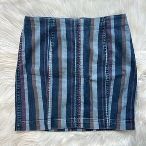 Free People Multicolor Striped Mini Skirt